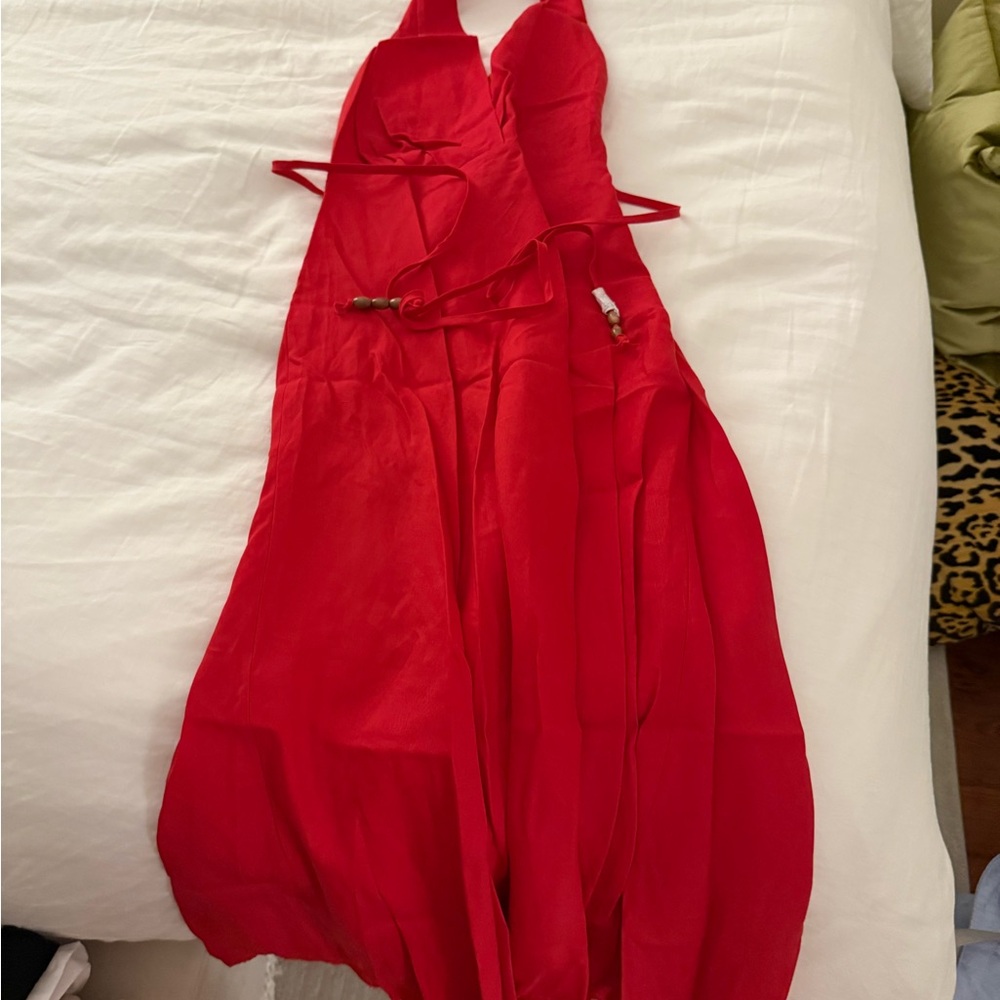 Zara Vibrant Red Dress linen